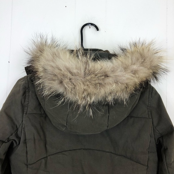 Sud Express Down Bomber Jacket Fur Hood Sz S - Picture 9 of 16